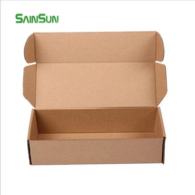 China Recyclable T-shirt Dress Soft Touch Brown Tuck Top Mailer Boxes Shipping Socks Postal Packaging Corrugated Cardboard Airplane Snack Box for sale