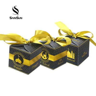 China 2022 Recycled Materials In The Current Ramadan Box Wholesale Customizable Eid Mubarak Cake Box Small Luxury Cake Paper Packaging for sale