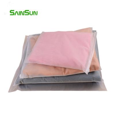 China Recyclable Custom Storage Bags Apparel Packaging PE Garment Pouch Resealable Frosted Plastic Poly Bag For Clothes Garment Bags for sale