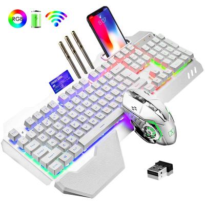 China Hot Selling Wireless BT Gaming Mouse Combos RGB LED Wireless Mechanical Backlit Keyboard for sale