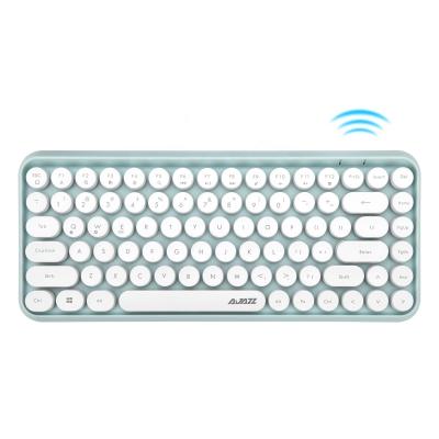 China Hot Sale AJAZZ 308I 84 Keys Palm Rest Round Key BT Desktop Retro Wireless Typewriter Keyboard For Windows IOS for sale