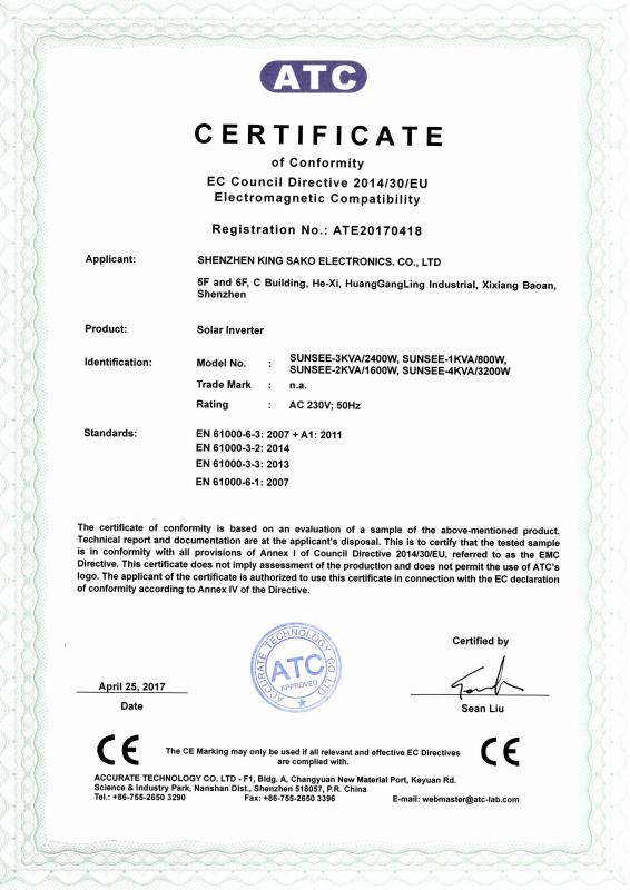 CE - Shenzhen King Sako Electronics Co., Ltd.