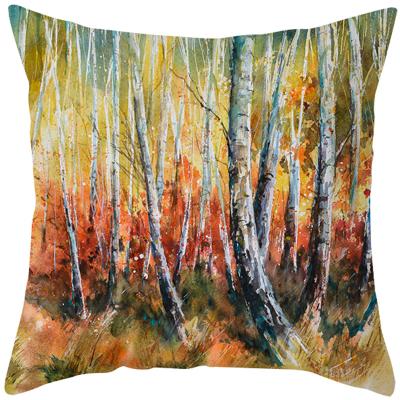 China Forest Theme Style 45*45 Tree Forest Theme Style Pillow Cover Wholesale Hot Selling Art Pillow Cover Landscape Picture Anti-Static Painting Canvas Pillow for sale