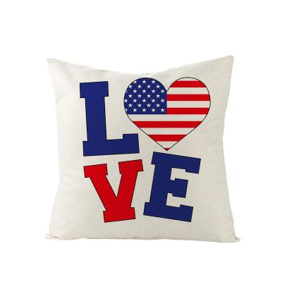 China American July Pillowcase Anti-Static Freestanding Pillowcase Sofa Home Decorative Fourth Day Cushion Cover Pillowcase Covers 18*18 Tile Case for sale