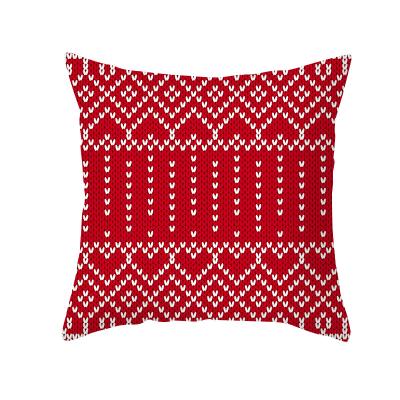 China Wholesale Anti-Static Christmas Red Anti-knit Plaid Covers Decorative Pillow Case Cushion Covers for sale