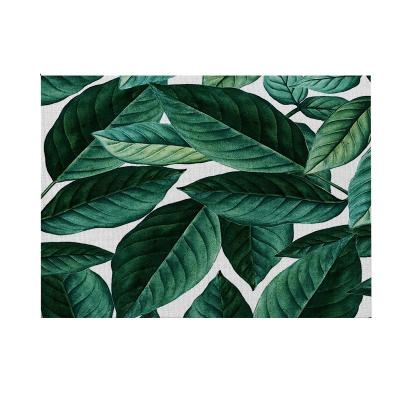 China Good Price Place Mat Green Plants Wholesale Canvas Non-slip Mat, Home Decorative Place Mat for sale