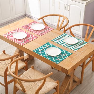 China New Stocked Style Table Place Mat Nordic Geometric Abstract Stripe Printed Table Place Mats for sale