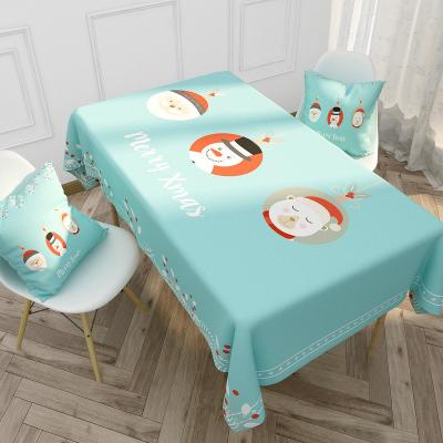 China Customized home Christmas tablecloth cartoon letter series, household linen waterproof tablecloth for sale