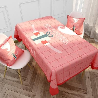 China Student home custom linen office tablecloth letter cartoon tablecloth waterproof household tablecloth for sale