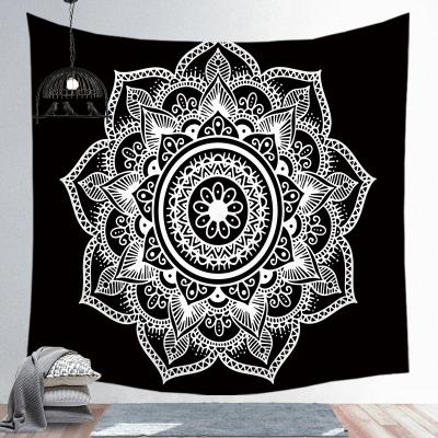 China Geometric Background Minimalist Starry Mandala Sky Pattern Plant Brushed Fabric Tapestry Wall Hanging Painting for sale