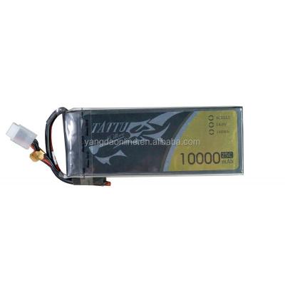 China Radio Control Toy FPV Battery Tattu 10000mAh 14.8V 25C 4S1P Lipo Flat Pack Without Plug for sale