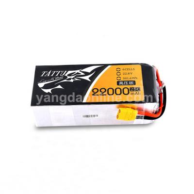 China Tattu High Voltage 22000mAh 6S 25C 22.8V Lipo Rechargeable Battery For UAV Drone for sale