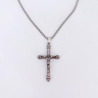 China Religious Christianity Jesus Cross Necklace Pendant Hiphop Stainless Steel Jewelry for sale