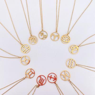 China Hiphop gold thin layer collares de mujer astrology horoscope jewelry packaging card minimalist 12 zodiac signs necklace wholesale card for sale