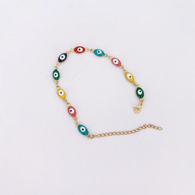 China Wholesale Hiphop Evil Eye Women Red Blue Evil Eye Charm Jewelry Stainless Steel 18K Gold Plated Turkish Evil Eye Bracelet for sale