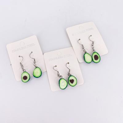 China New Fashion Hiphop Mexican Avocado Stainless Steel Earrings Ladies Avocado Stud Earrings for sale