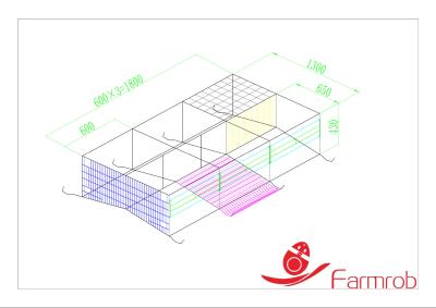 中国 1800mm 650mm 430mm 鳥類用電池ケージシステム 3ドア層鶏用電池ケージ 販売のため