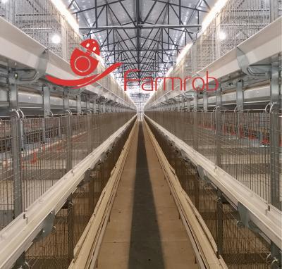 China 3 Tiers 4 Tiers Broiler Chicken Cage System Al-Zn Alloy Mesh Broiler Rearing Cage for sale