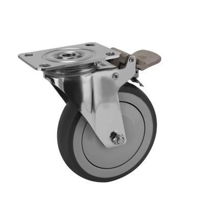 China Flat free standing super low floor caster wheels stainless steel bracket ruedas giratorias caster for sale