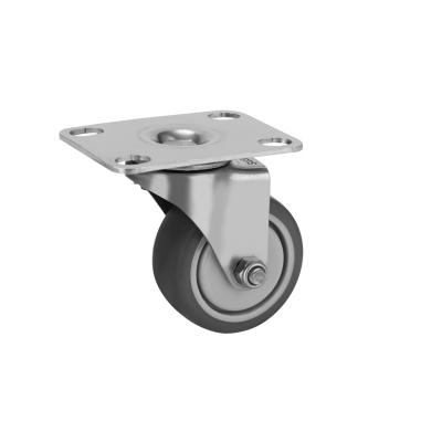 China Factory Direct Selling Stainless Steel Flat Freestanding Caster 50mm Heavy Duty Black Swivel Bracket Caster Wheels for sale