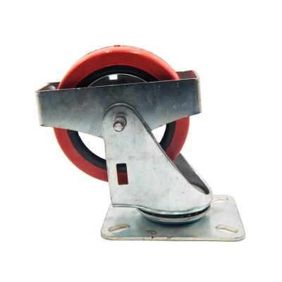 China Iron Core Pneumatic Medium Polyurethane 3 Inch 4 Inch 5 Inch Caster Wheel Industrial Caster PU Universal Dual-Axle Core Iron Wheel Brake for sale