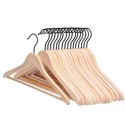 China Traditional multifunctional high grade solid wood suit hangers, coat hangers, walnut finish for sale