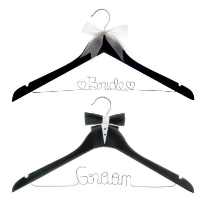 China Traditional celebration bride to be wedding dress hanger wooden and wire hangers for brides dresses, gowns for sale