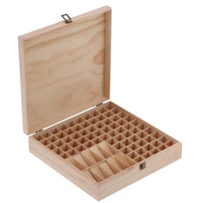 China Hold 85 Handmade Wooden Cosmetic Bottles Organizer Storage Essential Oil Box Nail Polish Lipstick Box Wooden Organizer for sale