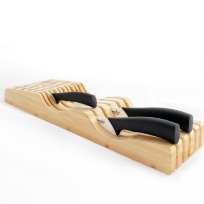 China Viable Wholesale Hot Selling Wooden Knife Holder Acacia Beech Wood Magnetic Knife Holder for sale