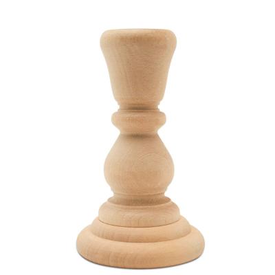 China Home Vintage Factory Decoration Classic Wooden Candlesticks Small Unfinished Wooden Candle Holders for sale