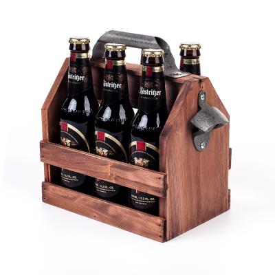 China High Quality Sustainable Beer Rack Wooden Bar Wine Carrier Wine Beer Carrier With Handle for sale