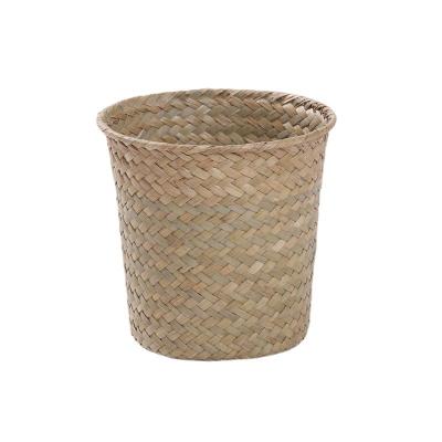 China Amazon Viable Hot Sale Handmade Woven Plant Plankton Tote Belly Basket Home Organizer Rattan for sale