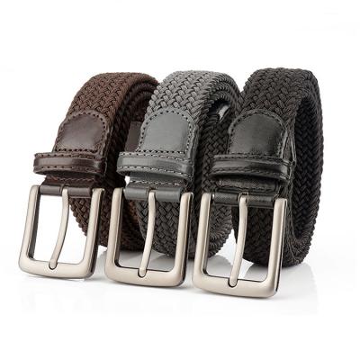 China Elastic Quick Release Braided Adjustable Polyester Fabric Teams And Women's Waist Belt With Metal Buckle for sale