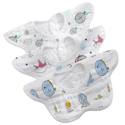 China 2022 Wholesale Thick Breathable Washable Cottons Skin-friendly Cartoon Baby Bibs for sale