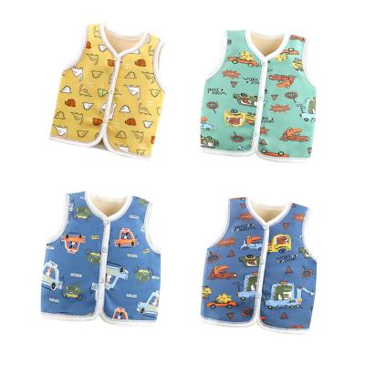 China 2021 New Arrival Winter Breathable Cartoon Children Velvet Sleeveless Vest for sale