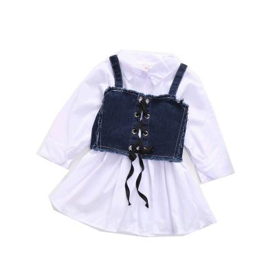 China Long Sleeve Casual Boutique 100% Cotton Baby Clothes Set Summer Girl Suit Vest for sale