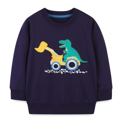 China Breathable Kids Wears Dinosaur 2021 Pattern Blue Long Sleeve Baby Boy Sweater Designs for sale