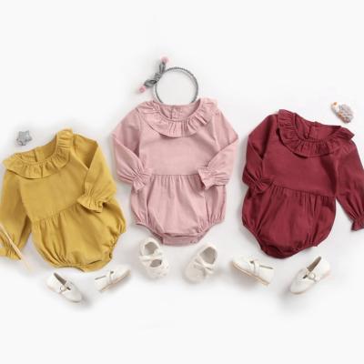 China Simple 100% Boutique Baby Romper Long Sleeve Cotton Newborn Baby Clothes 0-3 Months for sale