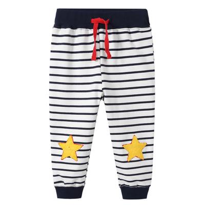 China Baby Boy Toddler Stripe Sports Breathable Unisex Long Trouser Pants Loose Pants For Kids for sale