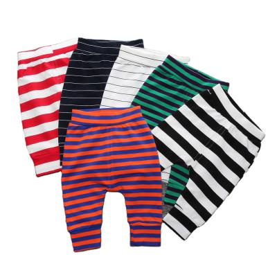 China Anti-Wrinkle Casual Stripe Newborn Baby Boys Girls Walker Pants Baby Harem Pants for sale