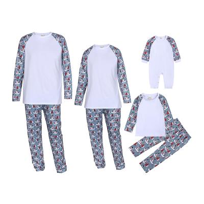 China New style female children's clothing snowman pattern family Christmas breathable pajamas for sale