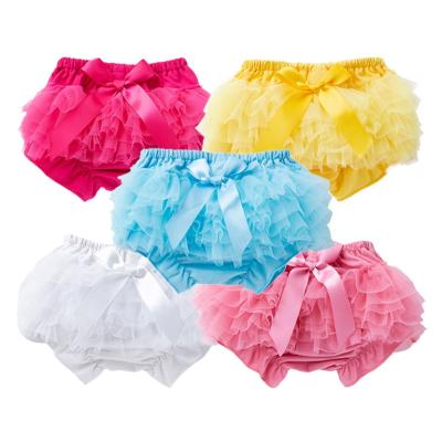 China Solid White Bloomers 2021 Summer Infant Toddler Girl Lace Baby Diaper Cover Wholesale Breathable for sale