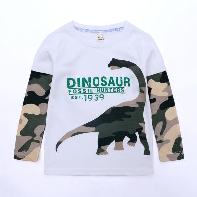 China New Arrival Dinosaur Print Crew Neck Kids T-shirt Breathable Long Sleeve Boy's T-shirts for sale