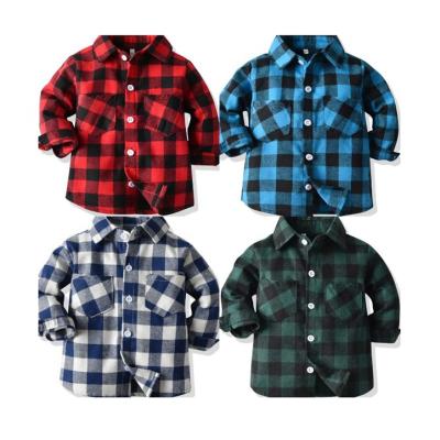 China Autumn Breathable Wholesale Popular Boutique Spring Sleeve Baby Boy Kids Long Check Shirt for sale