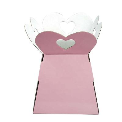 China Wholesale Luxury High Quality Pink Multi Color Box Heart Shape Valentine's Day Vase Flower Box Hot Custom Size Recyclable for sale