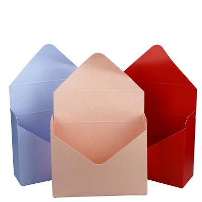 China Wholesale Luxury High Quality Recyclable Custom Size Valentine Vase Flowers Printing Matte Or Smooth Envelope Flower Box for sale