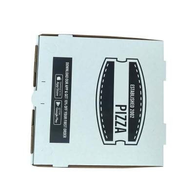 China Recyclable Size Food Grade Packaging White Corrugated Paper Box Custom Printed Pizza Box for sale