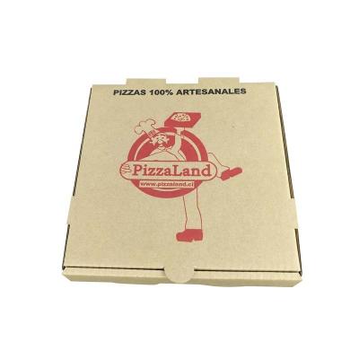 China Recyclable Corrugated Biodegradable Custom Paper Kraft Pizza Delivery Box Printed Thick Recyclable Delivery Packaging Pizza Box for sale