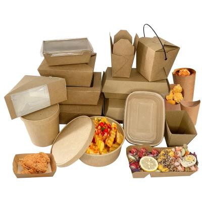 China Top Sales Recyclable Wholesales High Quality Biodegradable Salad Packaging Paper Box Printed Delivery Paper Box For Salad Togo Box for sale