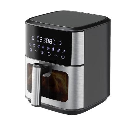 China Hotel New Model stainless steel Air Fryer 5L 6L 7L 8L with 8 Presets Digital Air Fryer without Oil LED Touch Screen Air Fryer for sale